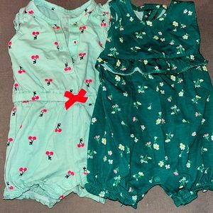 Carter’s 0-3 Month Summer Sleeveless Rompers
